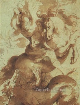  Paul Art - St George Slaying the Dragon Pen Baroque Peter Paul Rubens